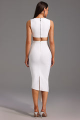 Valentina White Hollow Out Maxi Dress