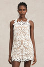 Valentina White Lace Halter Mini Dress