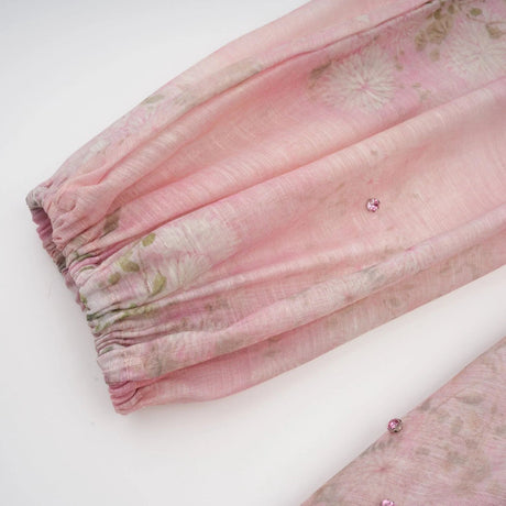 Valeria Midi Dress Floral Crystal Embellished Pink