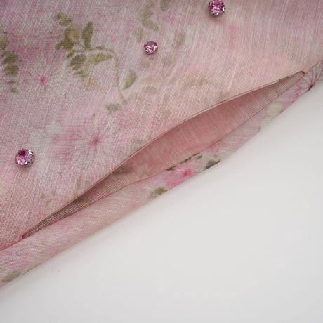 Valeria Midi Dress Floral Crystal Embellished Pink