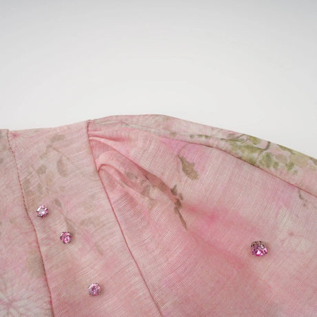 Valeria Midi Dress Floral Crystal Embellished Pink