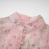 Valeria Midi Dress Floral Crystal Embellished Pink