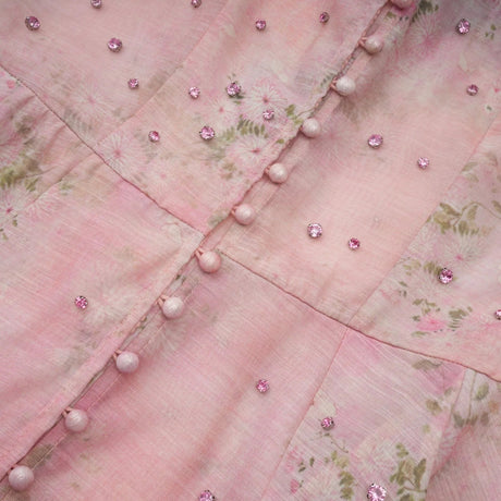 Valeria Midi Dress Floral Crystal Embellished Pink