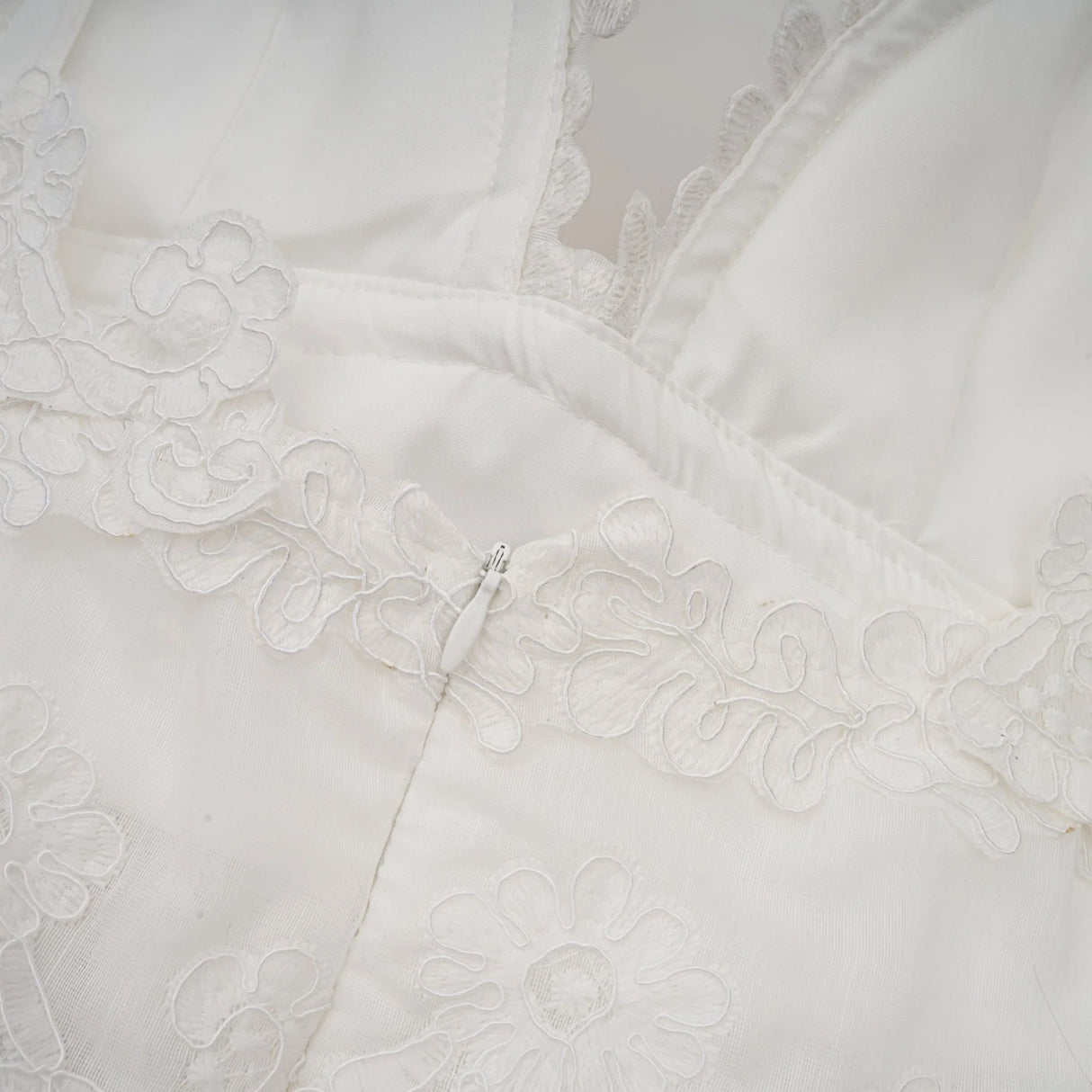 Valeria white guipurelace tiered mini dress
