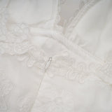 Valeria white guipurelace tiered mini dress