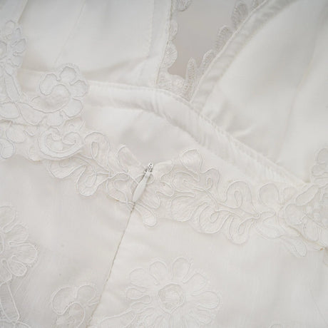 Valeria white guipurelace tiered mini dress