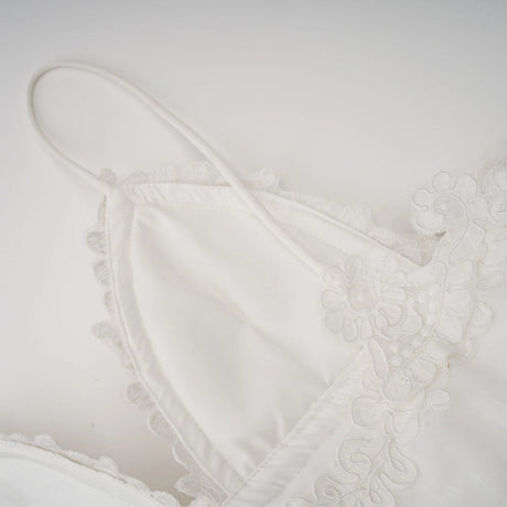 Valeria white guipurelace tiered mini dress