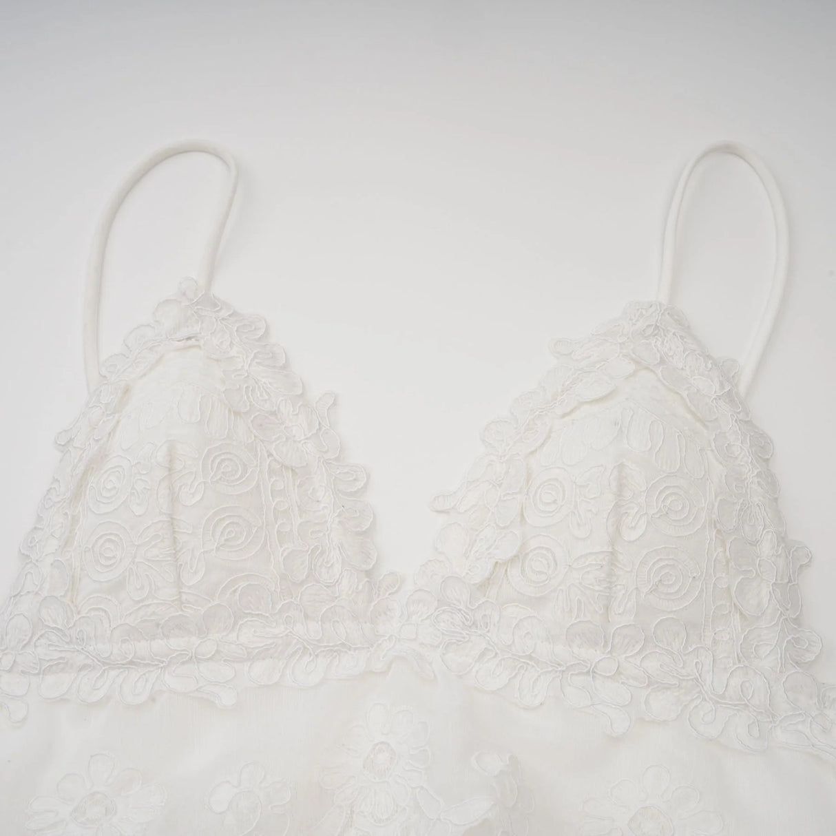 Valeria white guipurelace tiered mini dress