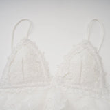 Valeria white guipurelace tiered mini dress