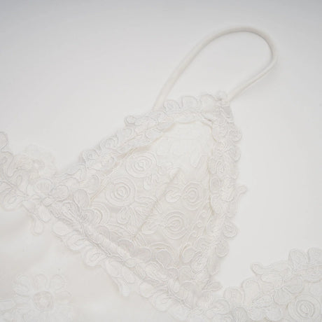 Valeria white guipurelace tiered mini dress