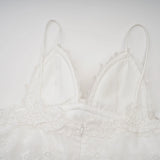Valeria white guipurelace tiered mini dress