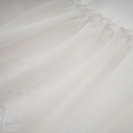 Valeria white guipurelace tiered mini dress