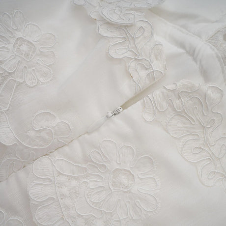 Valeria white guipurelace tiered mini dress