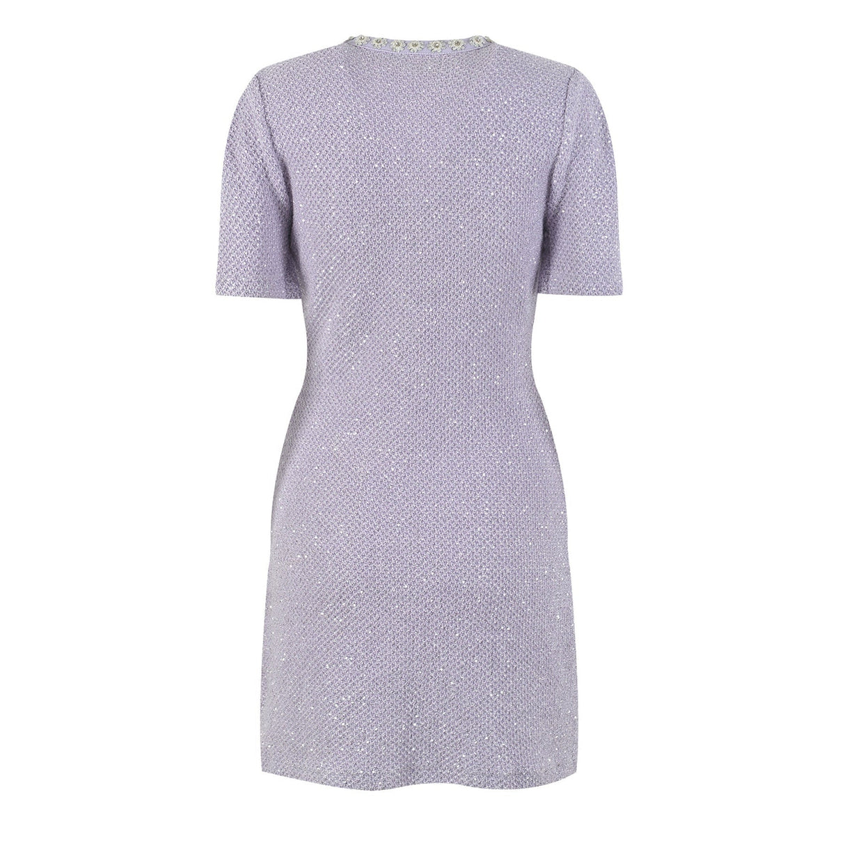 Valeriana Mini Dress Purple Sequin Crystal Embellished Pocketed