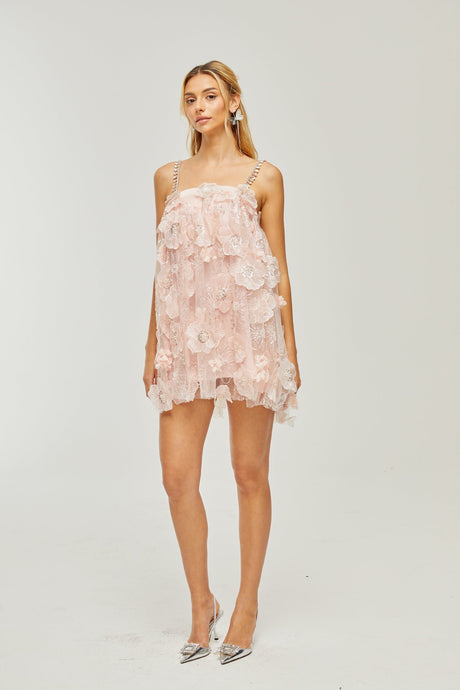 Valérie crystalembellished floral mini dress
