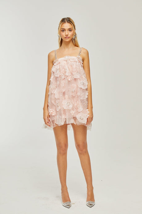 Valérie crystalembellished floral mini dress