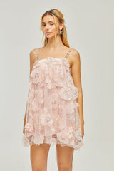 Valérie crystalembellished floral mini dress