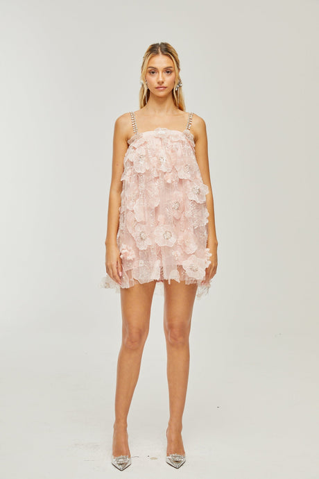 Valérie crystalembellished floral mini dress