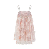 Valérie crystalembellished floral mini dress