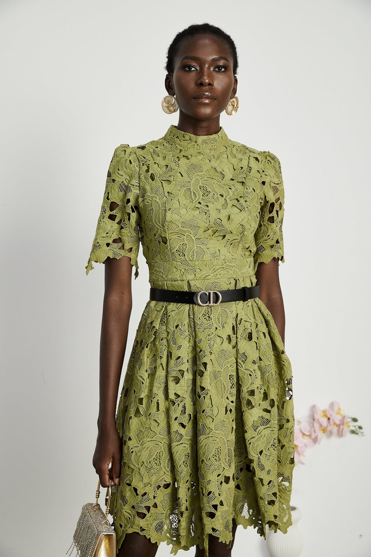 Valérie cutout embroidered mini dress