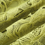 Valérie Green Embroidered A - Line Mini Dress With Cutout Details