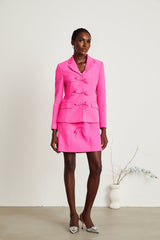 Valérie pink bowknotdetail jacket  dress matching set