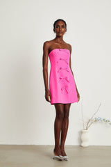 Valérie pink bowknotdetail jacket  dress matching set