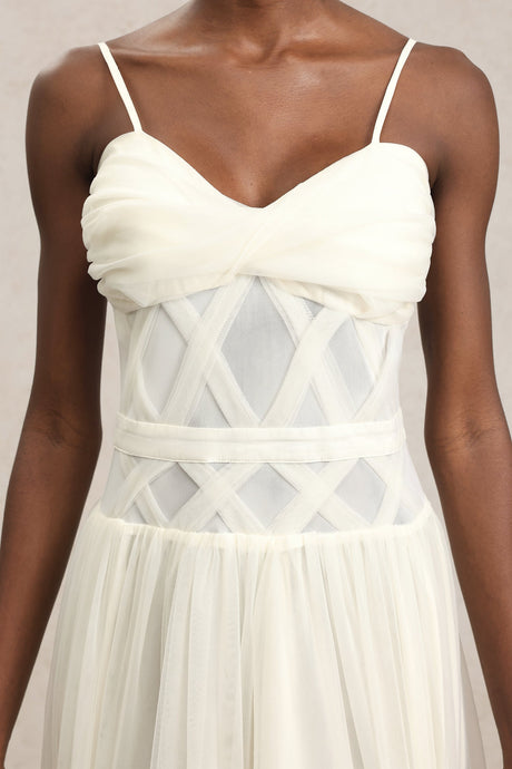 Valerie White Halterneck Dress Elegant Formal Occasion Gown