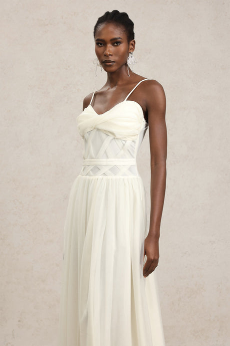 Valerie White Halterneck Formal Dress
