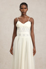 Valerie White Halterneck Formal Dress Elegant Timeless Silhouette