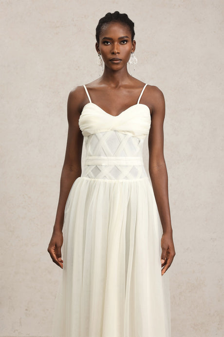 Valerie White Halterneck Formal Dress Elegant Timeless Silhouette