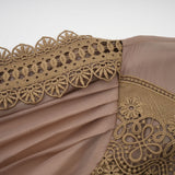Vanessa Mini Dress Olive Green Lace Detail Flare & Layered