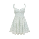 Vanna lace pleated mini dress