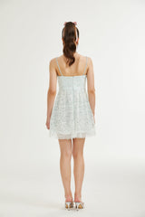 Vanna lace pleated mini dress