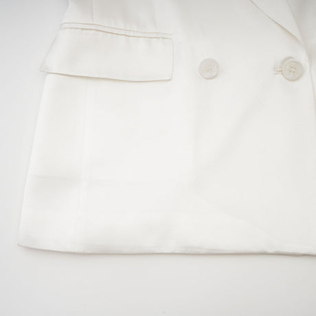 Vera Blazer White Double Breasted Shoulder Pads