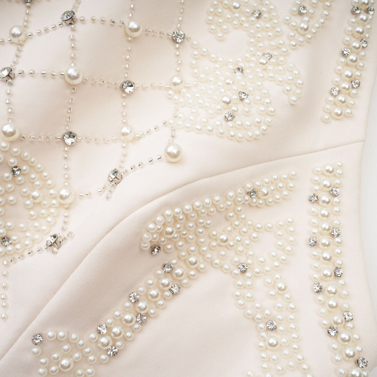 Vera Halterneck Skirt & Top Set Crystal Faux - Pearl Embellishment