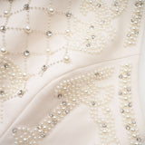 Vera Halterneck Skirt & Top Set Crystal Faux - Pearl Embellishment