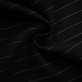 Veronika Blazer Black Striped Open Back & Peak Lapels