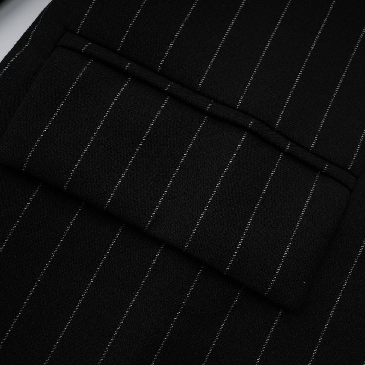 Veronika Blazer Black Striped Open Back & Peak Lapels