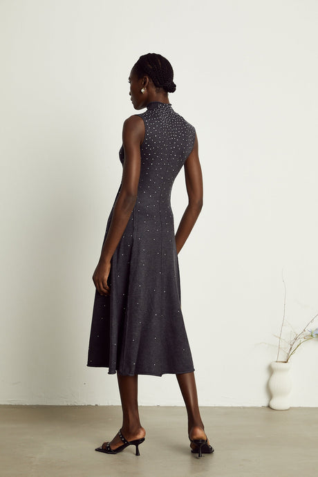 Véronique rhinestoneembellished midi dress