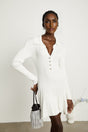 Véronique white ruffle knit mini dress