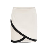Vespera contrast colours jacket  skirt matching set