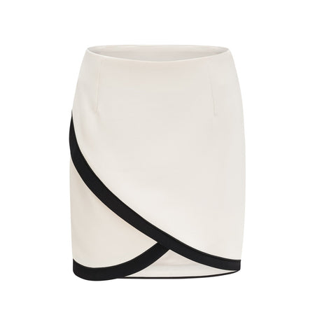 Vespera contrast colours jacket  skirt matching set