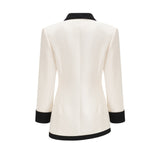 Vespera contrast colours jacket  skirt matching set