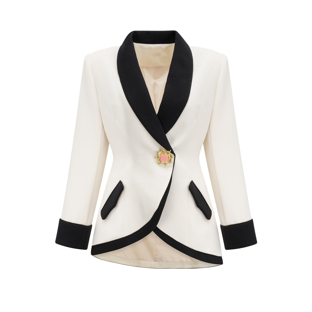 Vespera contrast colours jacket  skirt matching set
