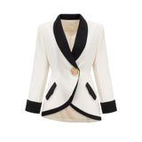 Vespera contrast colours jacket  skirt matching set