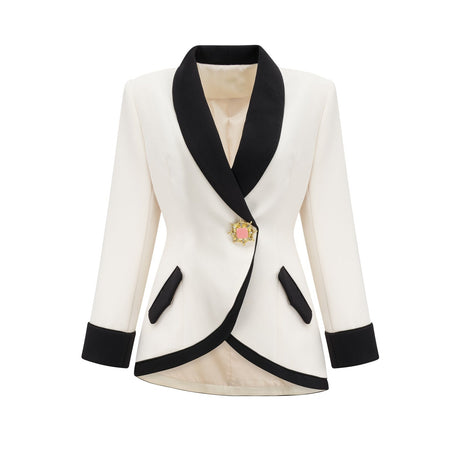 Vespera contrast colours jacket  skirt matching set