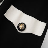 Victoria Mini Dress Victoria Color Blocked Black & White Ribbed