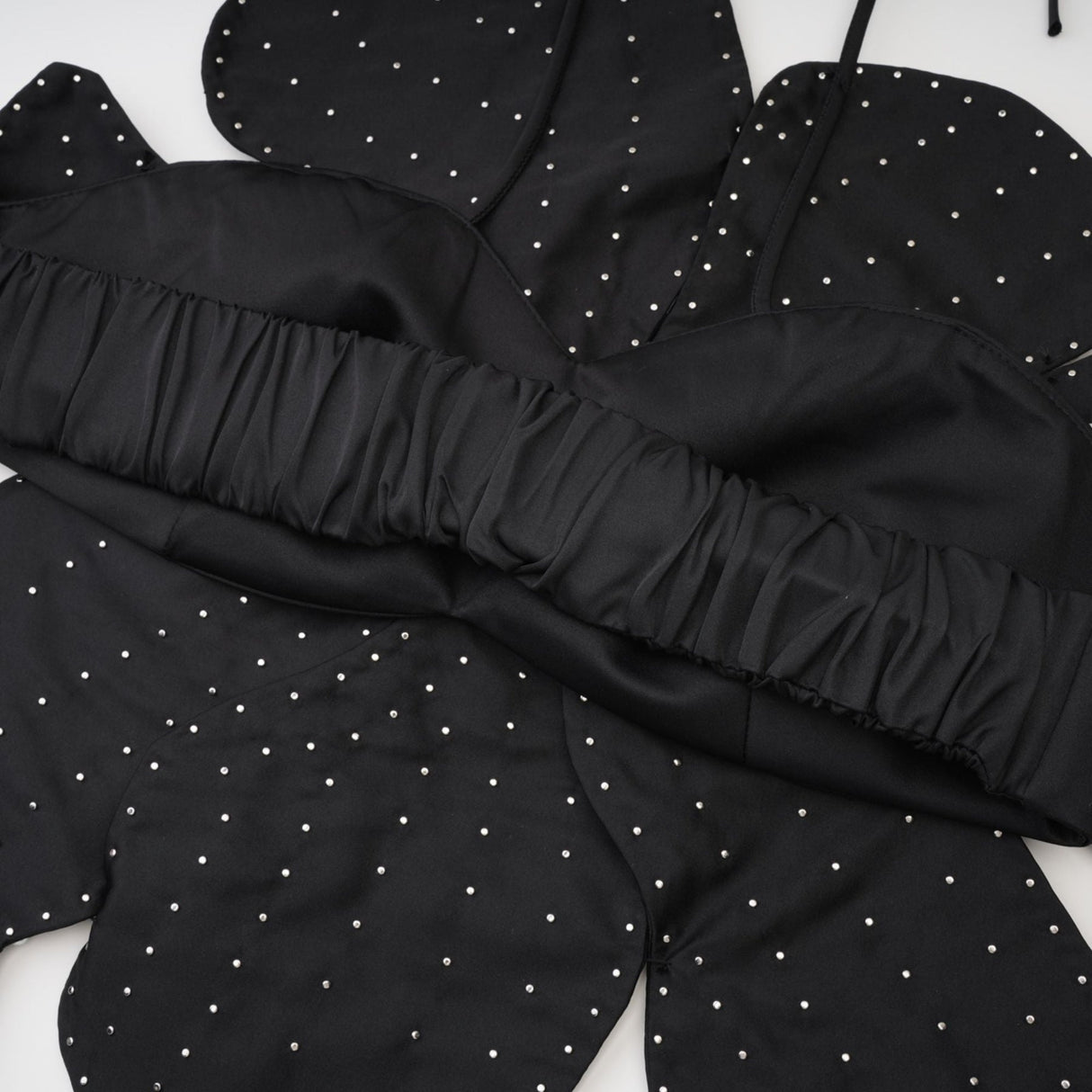 Vincenzina Top Floral Halterneck Pearl Embellished in Black