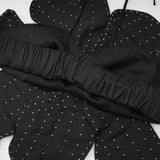 Vincenzina Top Floral Halterneck Pearl Embellished in Black